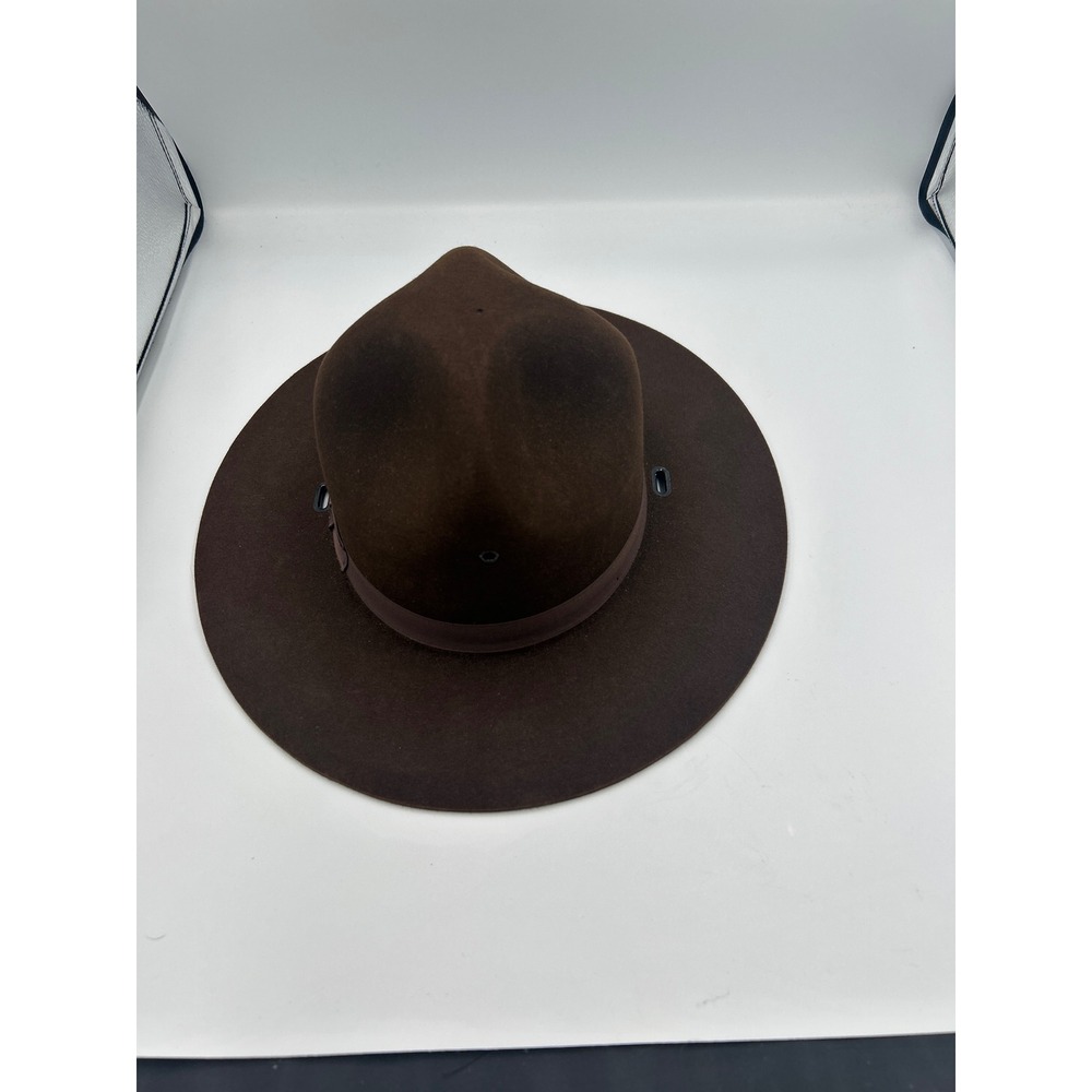 Stratton Self Forming Brown Felt Campaign Hat USA Made Size 7 1/8 F40 RB11 76767